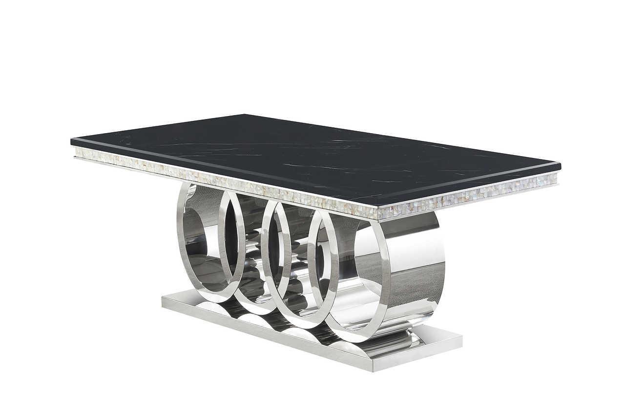 Giovanni Black Chrome Dining Table - Image 3