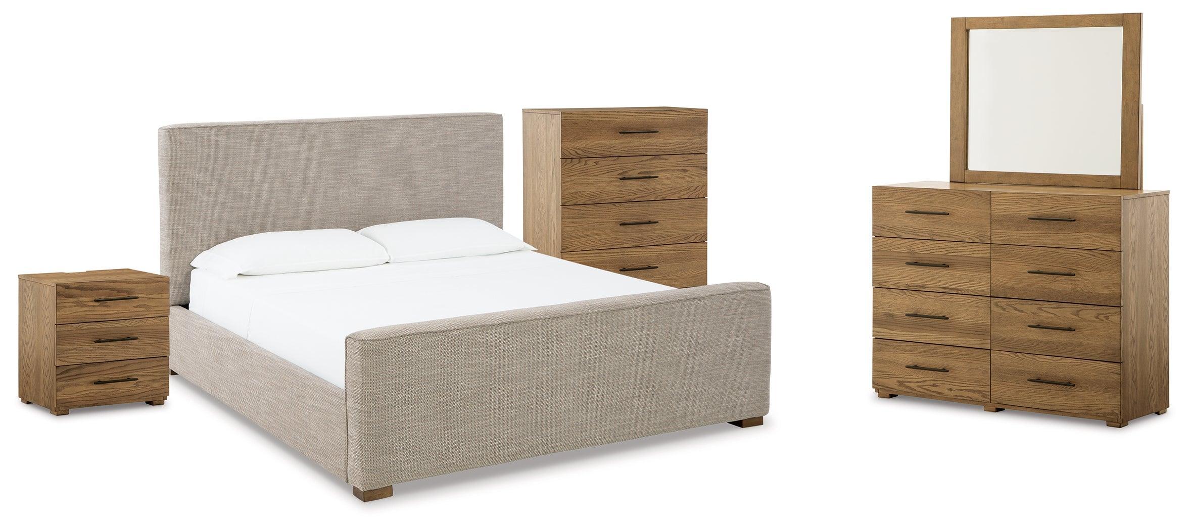 Dakmore Brown Upholstered Panel Bedroom Set - Image 2