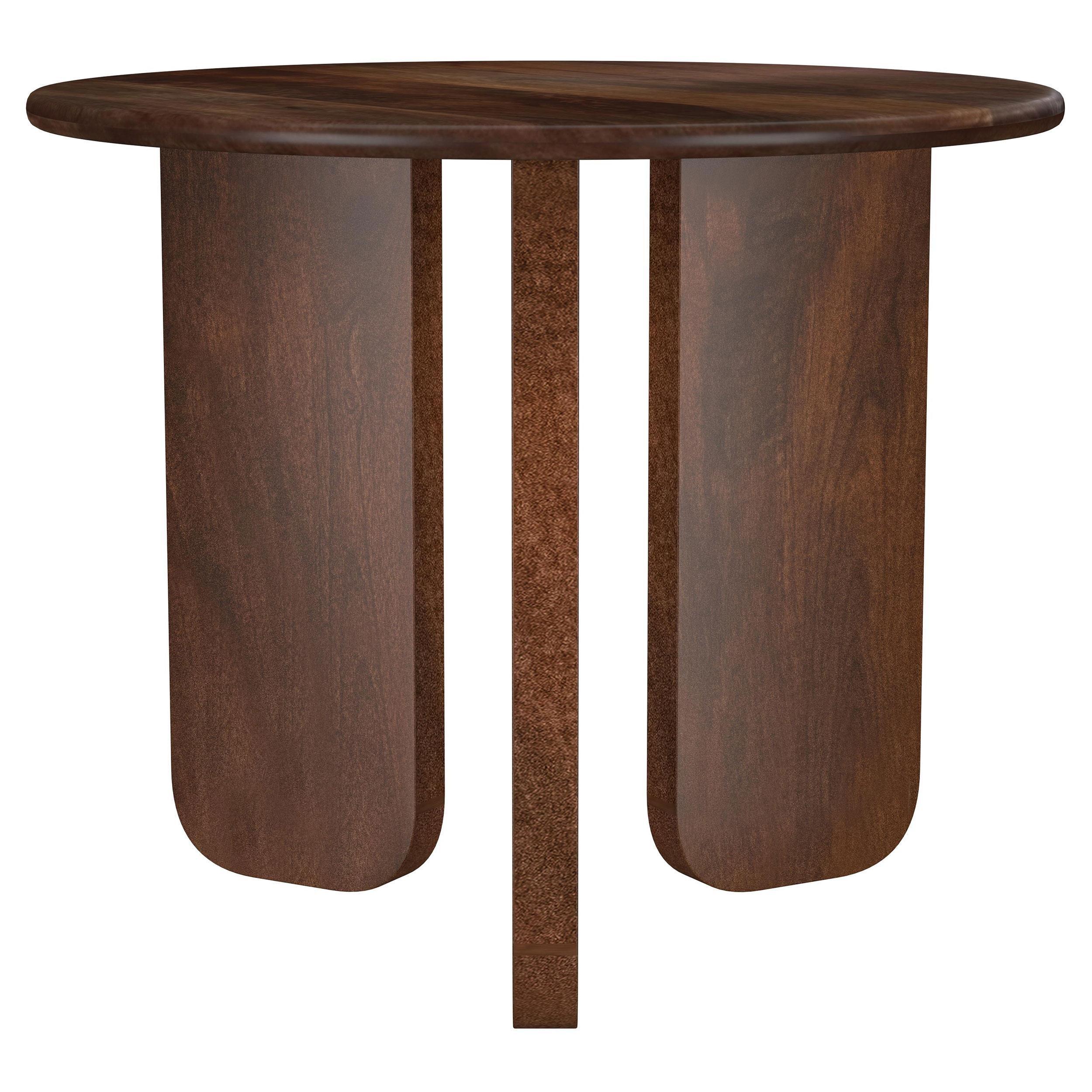 Dale Round Solid Mango Wood Side End Table Brown - Image 2