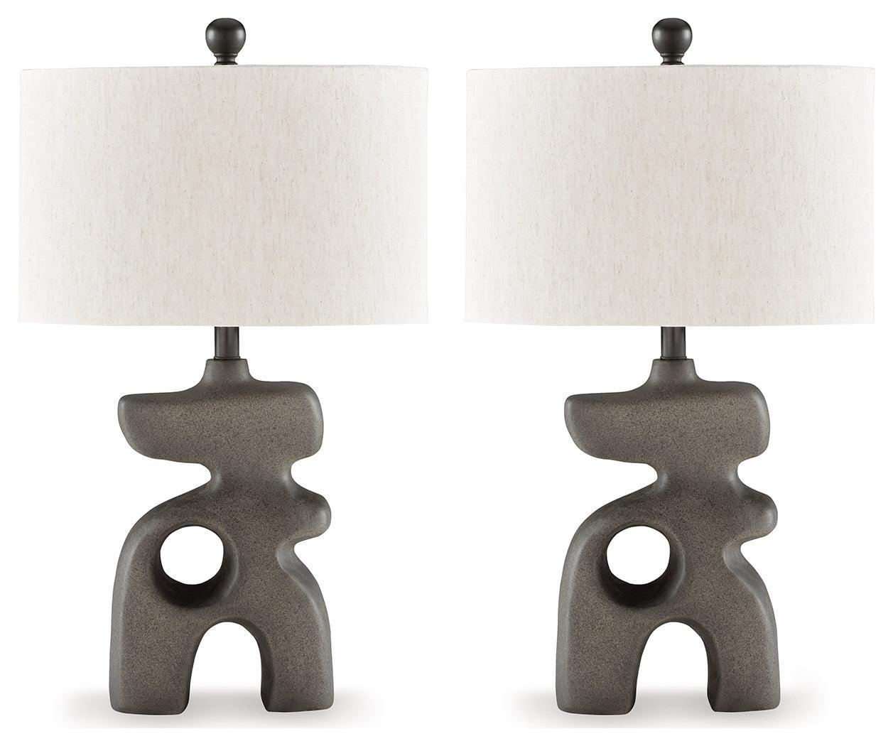 Danacy Distressed Black 2-Piece Table Lamp Set - Image 2