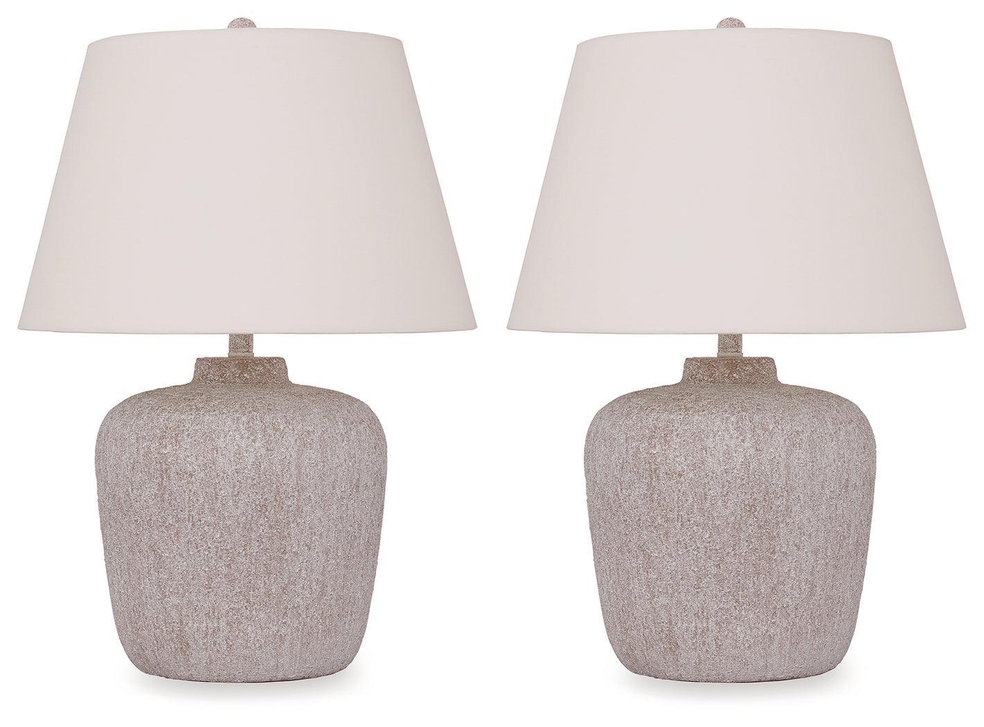 Danry Distressed Cream 2-Piece Table Lamp Set - Image 2