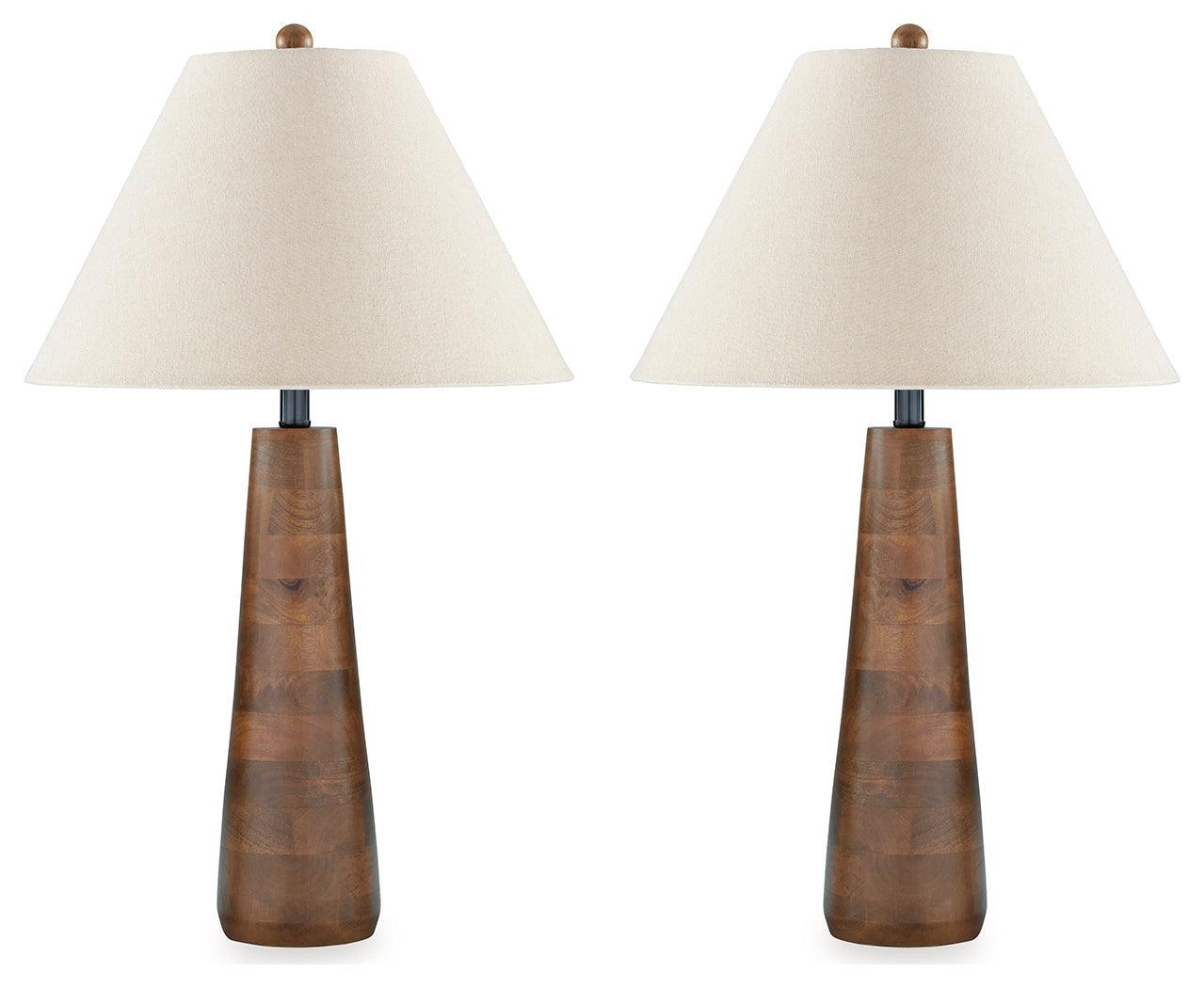 Danset Brown 2-Piece Table Lamp Set - Image 2