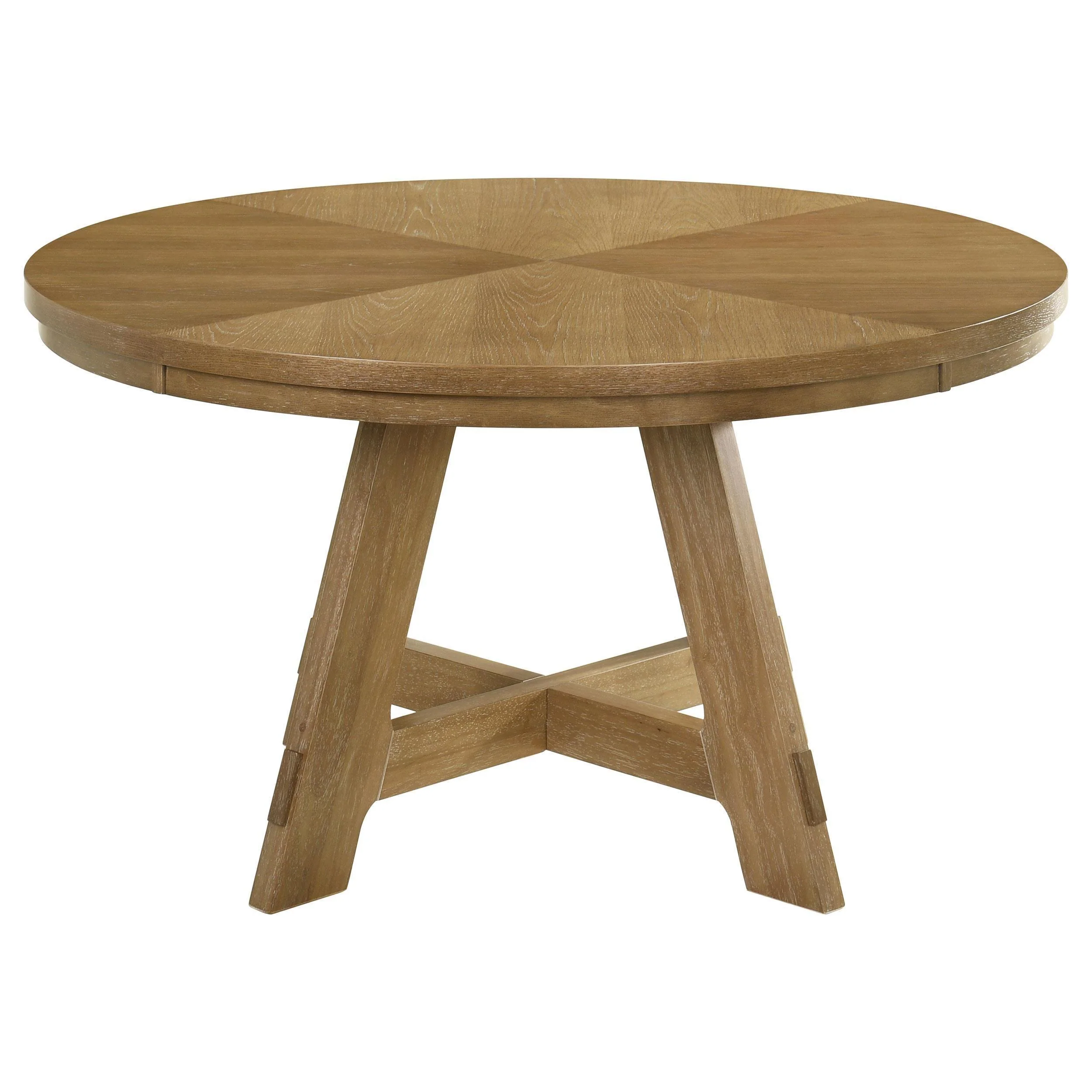 Danvers Round 54 inch Wood Dining Table Brown Oak - Image 3