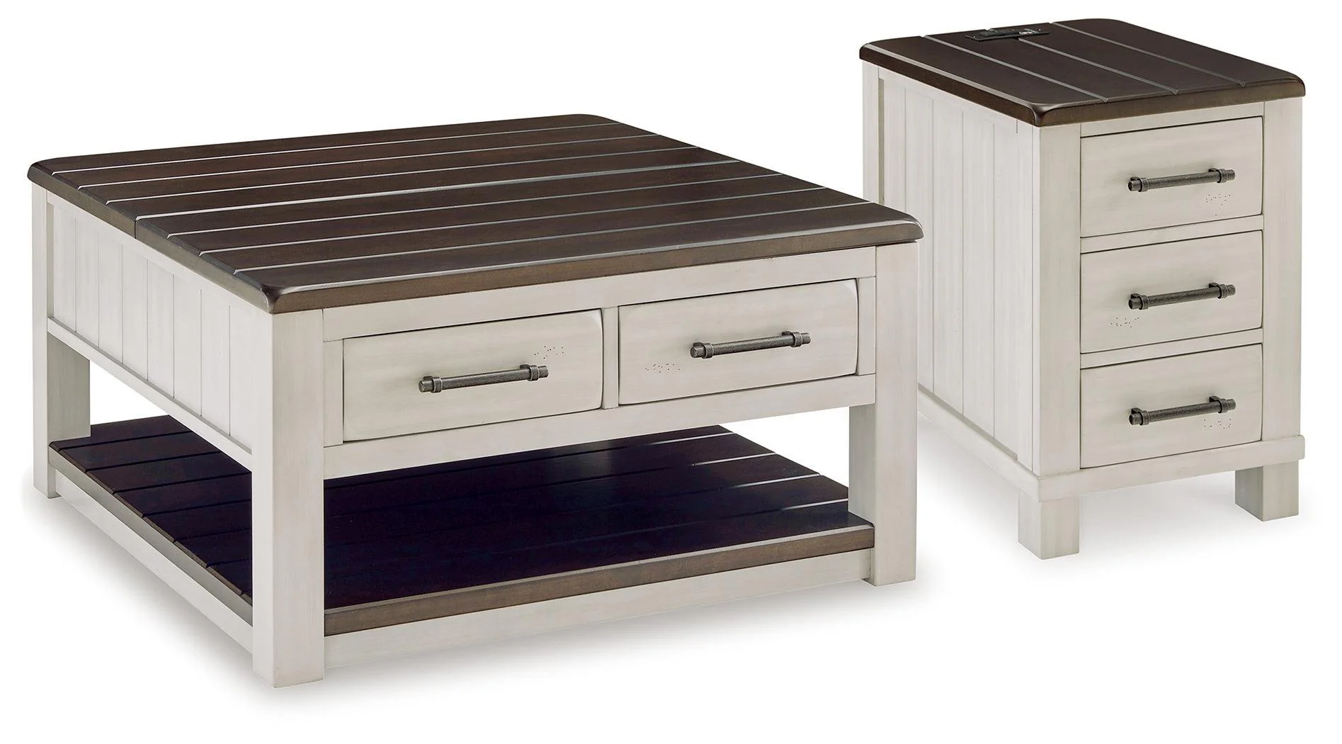 Darborn Gray Brown Coffee Table With 1 End - Image 2