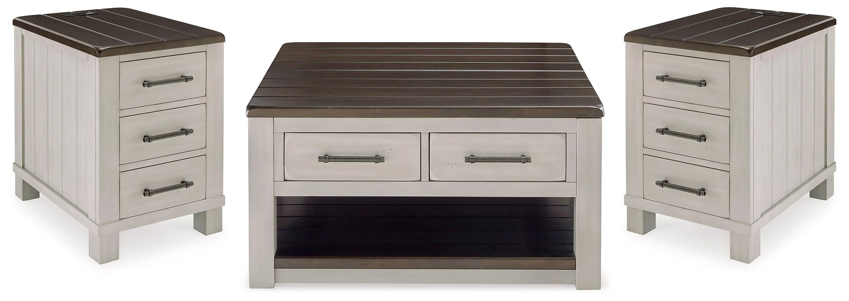 Darborn Gray Brown Coffee Table With 2 End Tables - Image 2