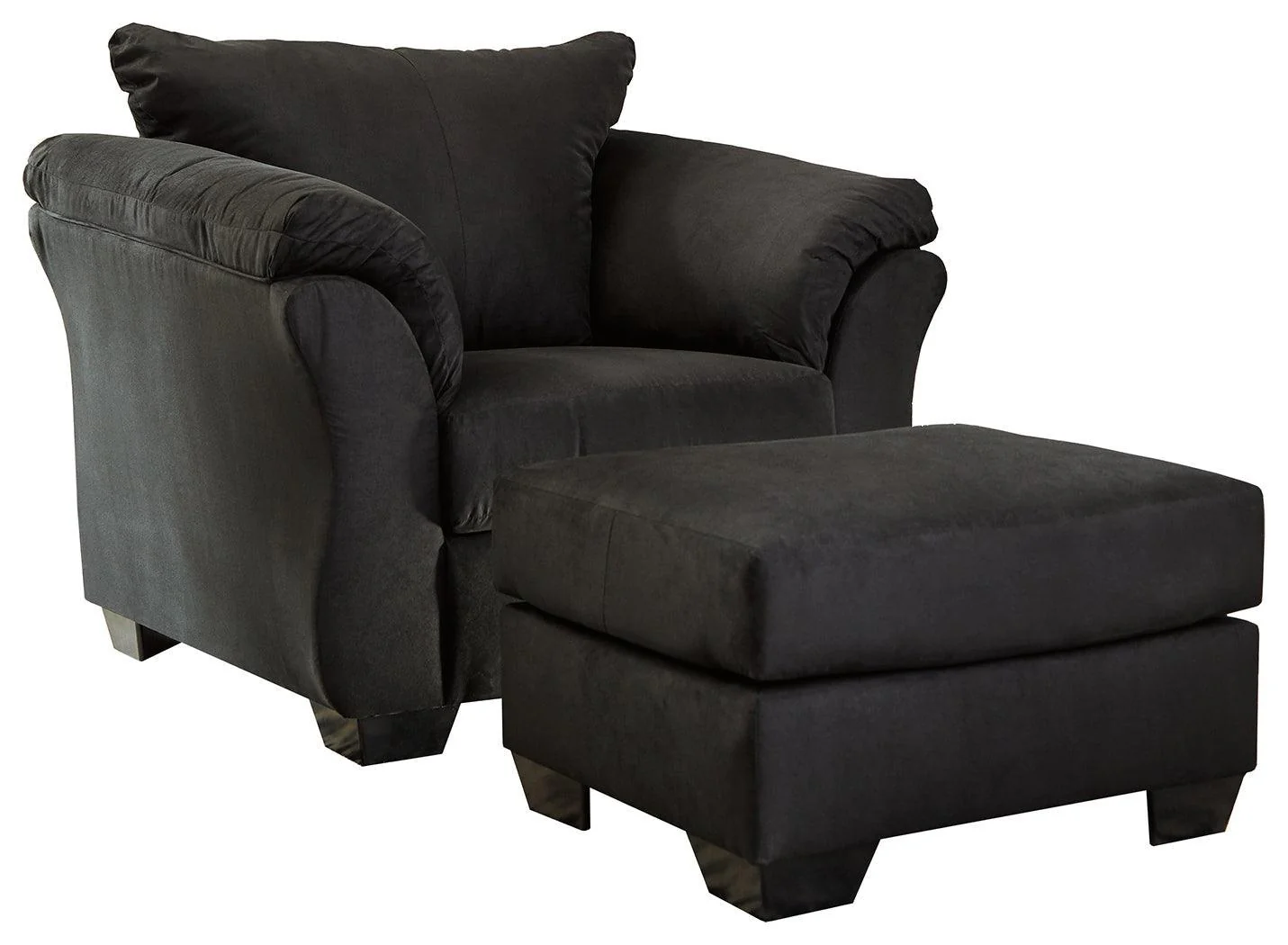 Darcy Black Chair And Ottoman - Image 2