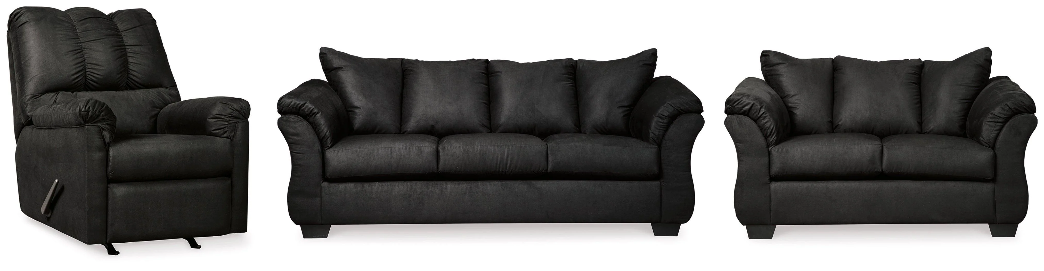 Darcy Black Sofa Loveseat And Recliner - Image 2