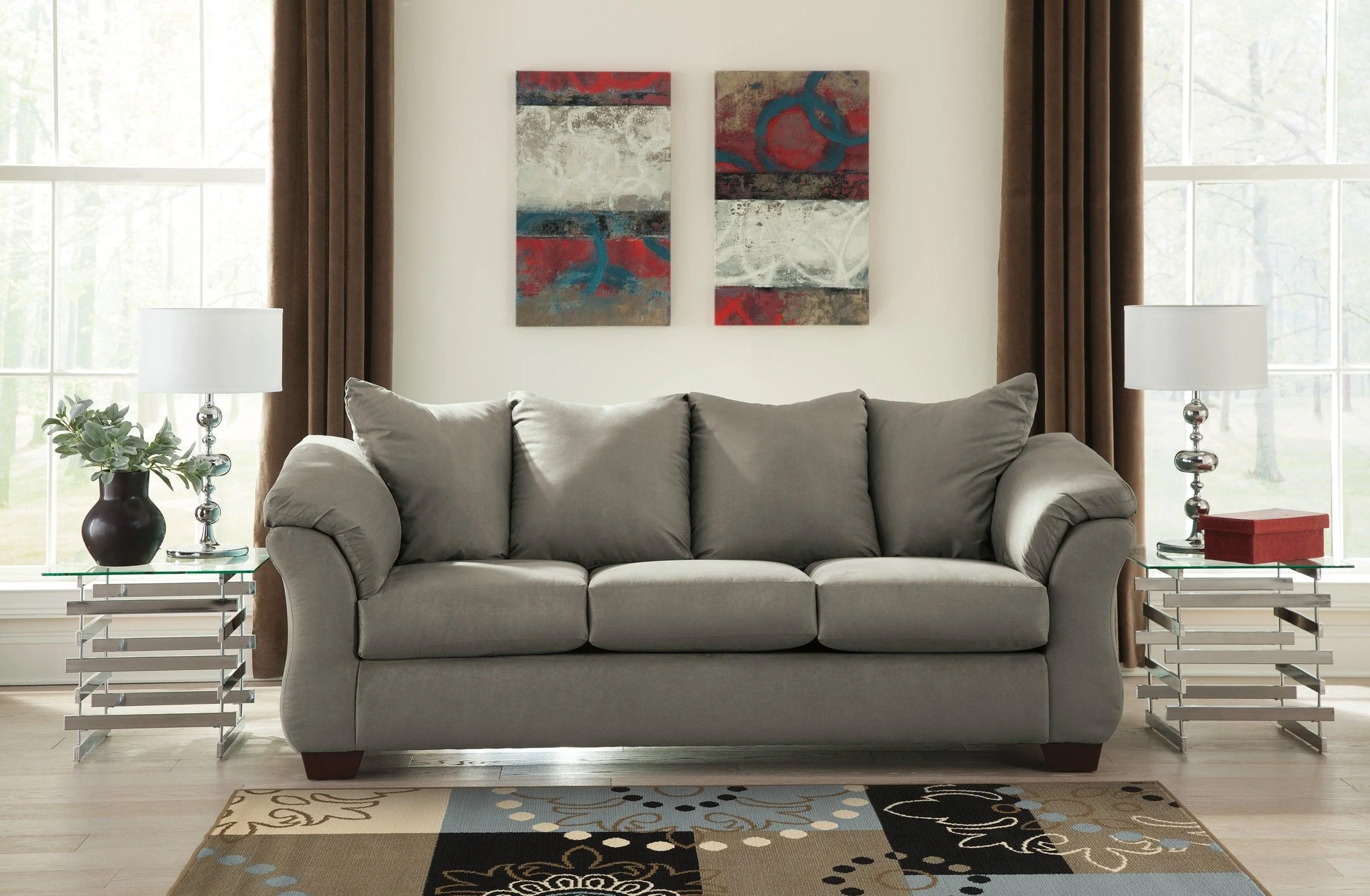 Darcy Cobblestone Sofa Loveseat And Recliner - Image 2