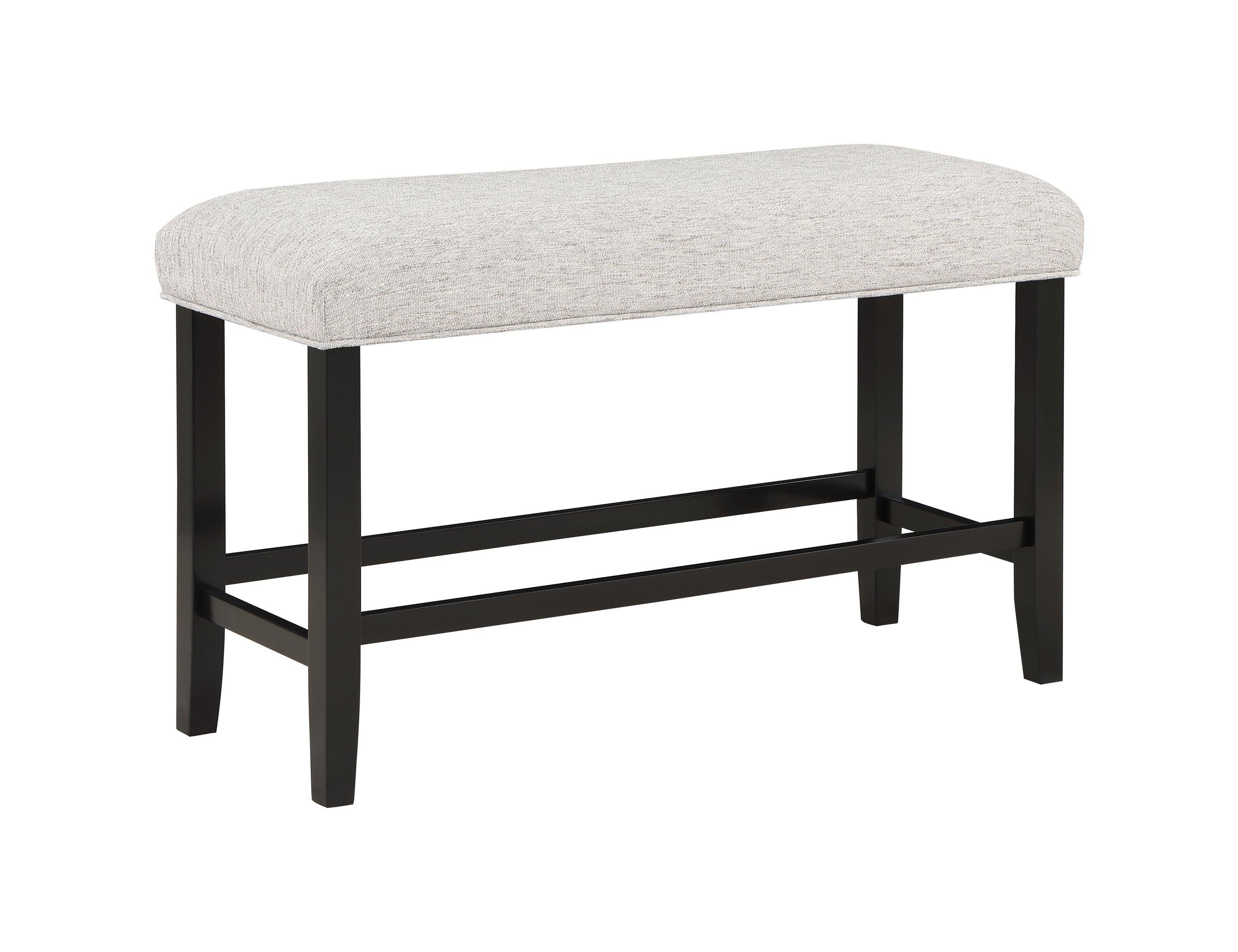 Dary Brown White Fabric Upholstered Counter Height Set - Image 2