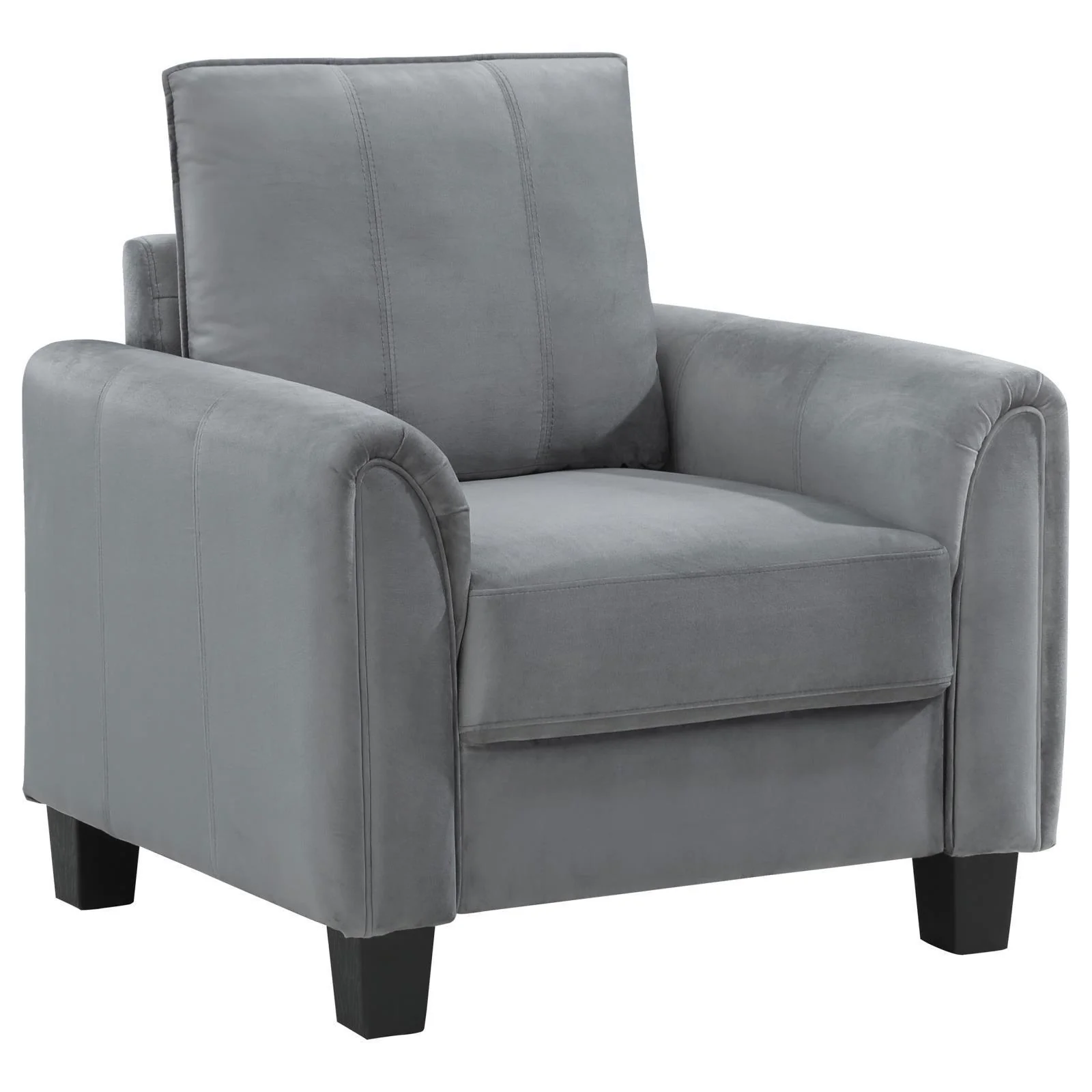 Davis Upholstered Rolled Arm Accent Chair Grey - Image 1
