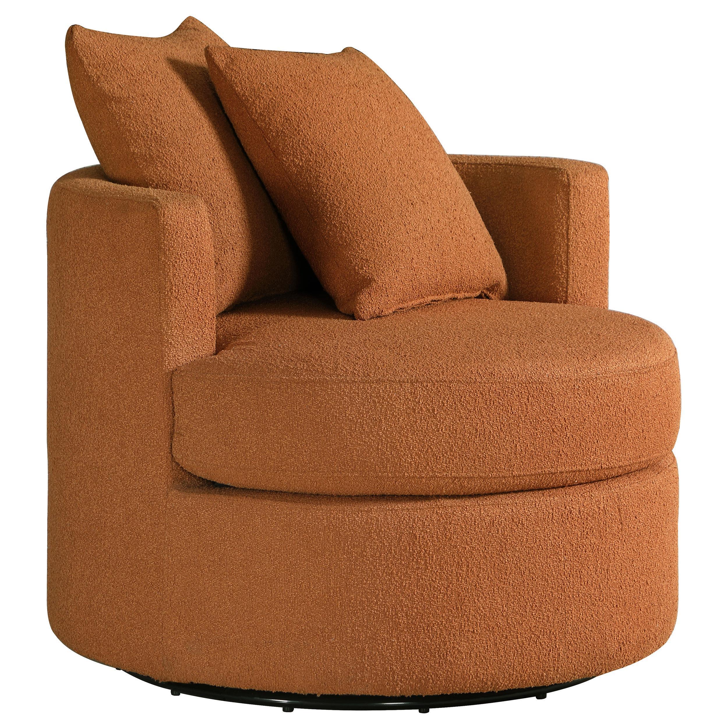 Debbie Upholstered Swivel Accent Chair Burnt Orange - Image 2