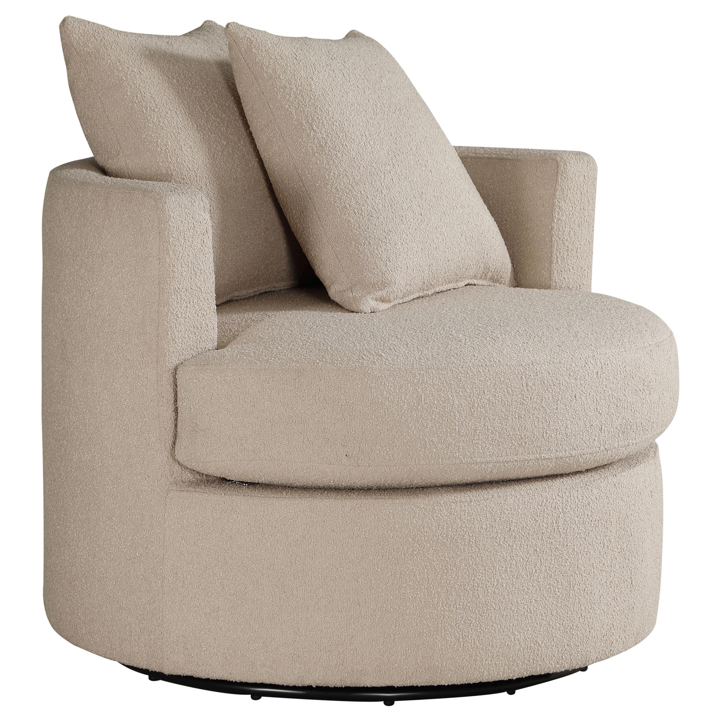 Debbie Upholstered Swivel Accent Chair Camel - Image 2