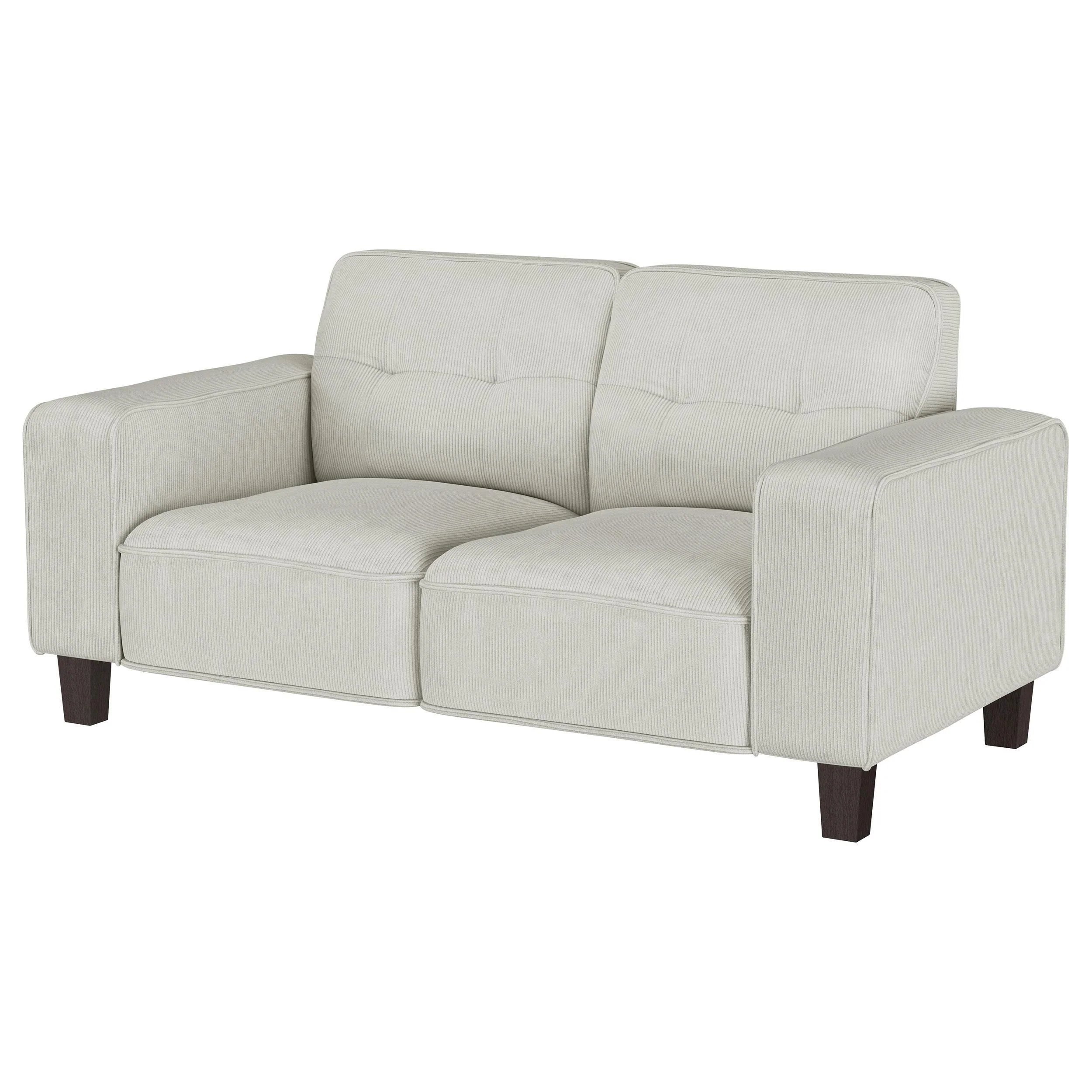 Deerhurst Upholstered Track Arm Tufted Loveseat Beige - Image 3