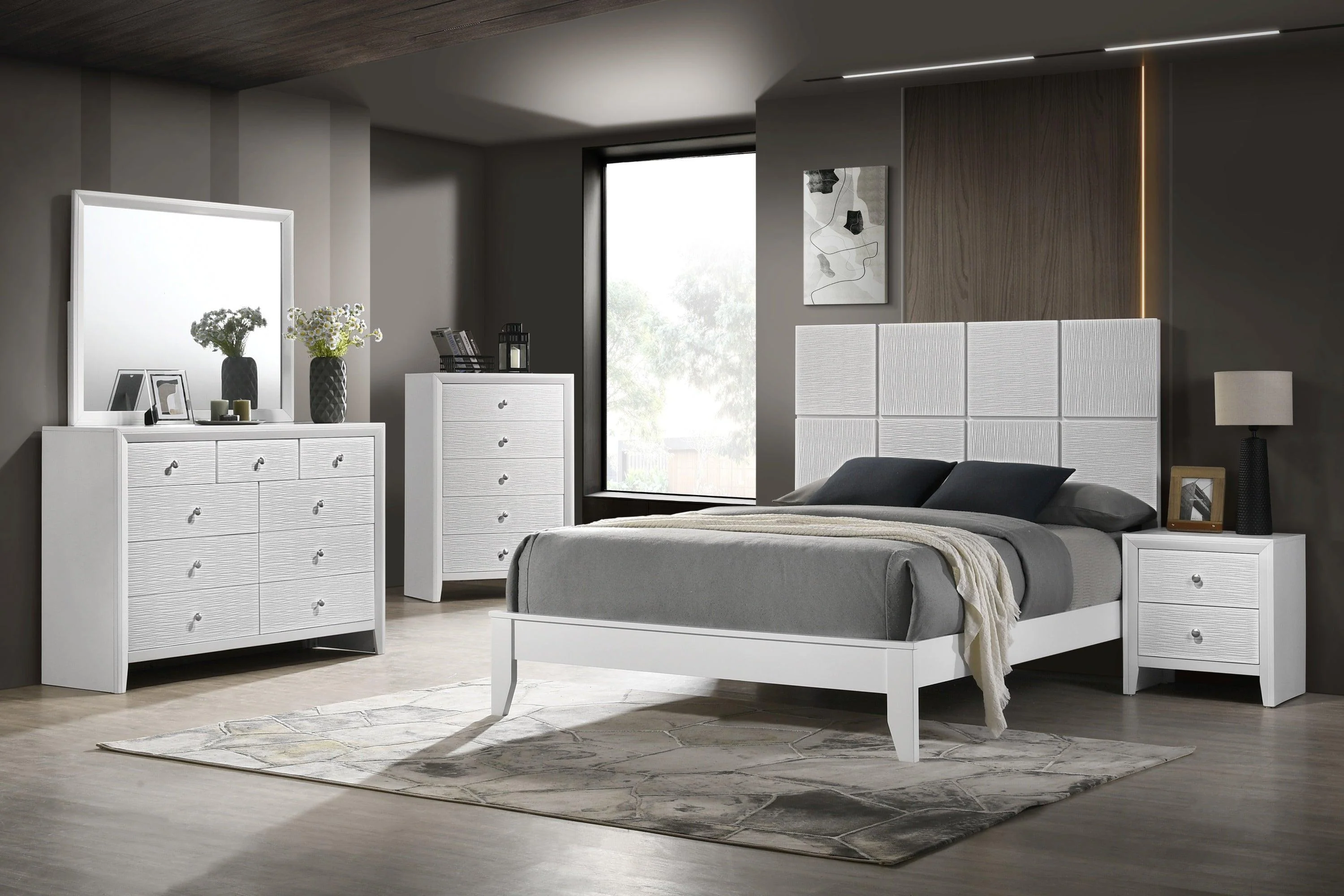 Denker Evan White Panel King Bed - Image 2