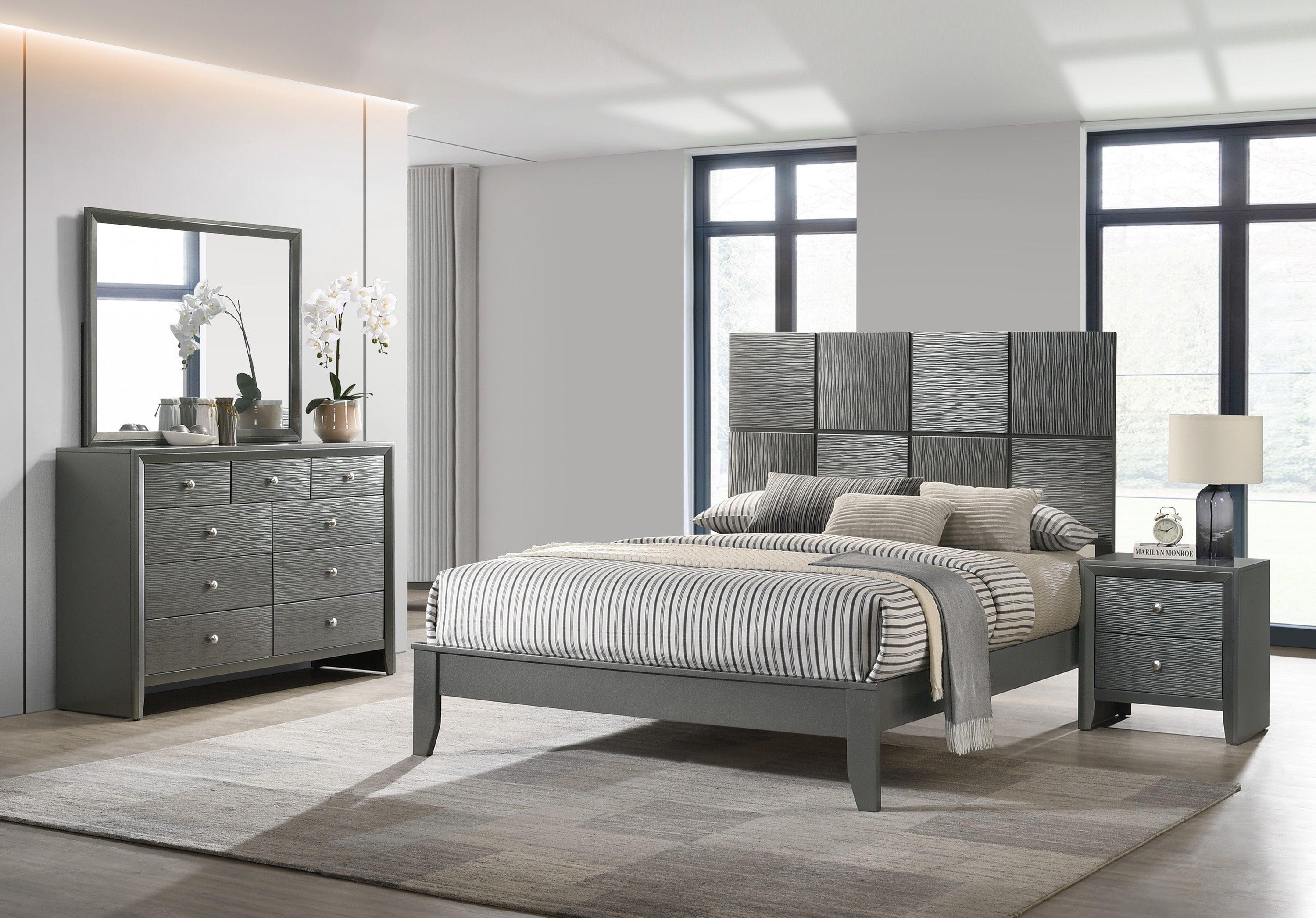 Denker Gunmetal Panel Bedroom Set - Image 2