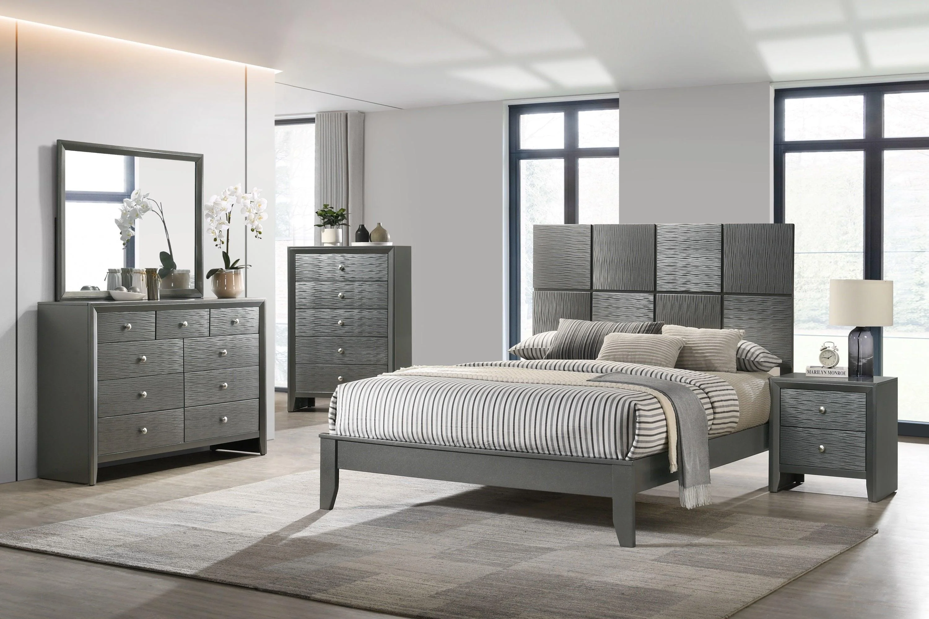 Denker Gunmetal Panel Full Bed - Image 3