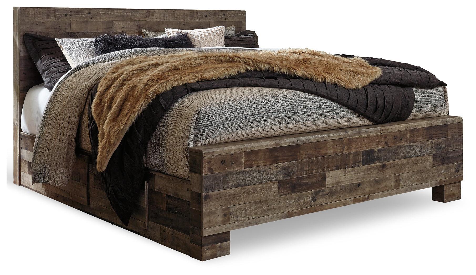 Derekson Multi Gray King Panel Bed With 2 Side Storage - Image 1