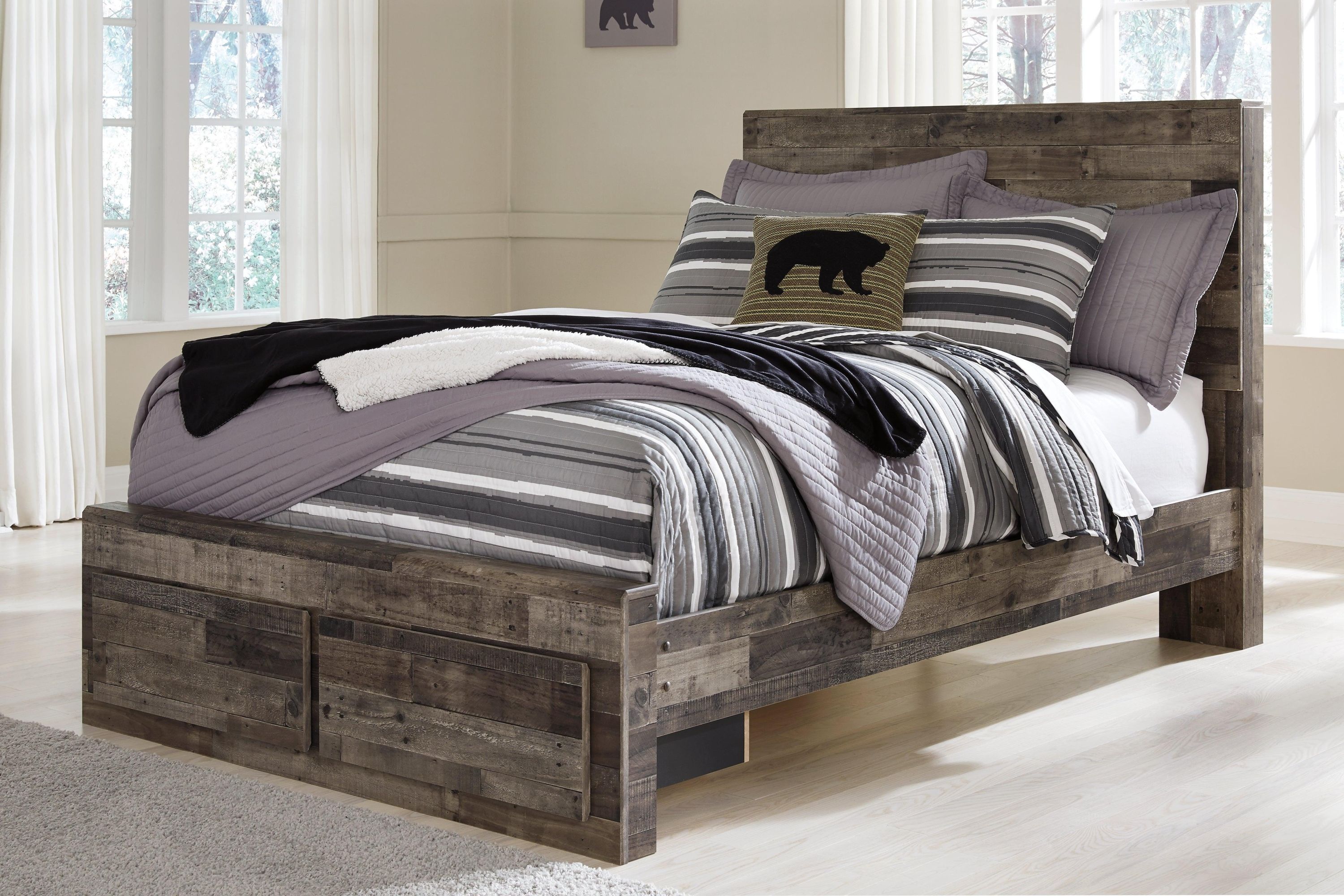 Derekson Multi Gray Panel 2 Storage Bedroom Set - Image 2