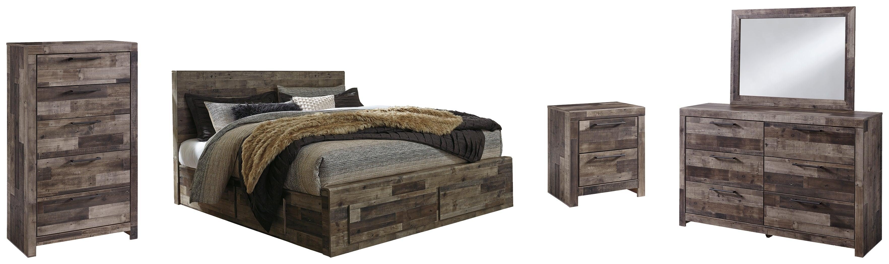 Derekson Multi Gray Panel 4 Storage Bedroom Set - Image 2