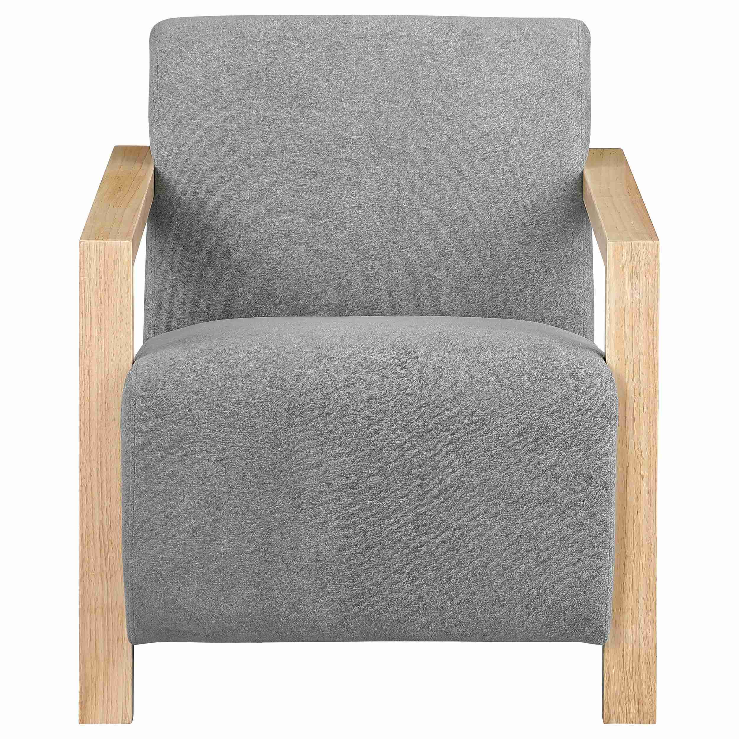 Diego Upholstered Accent Arm Chair With Wood Arms Grey - Image 3
