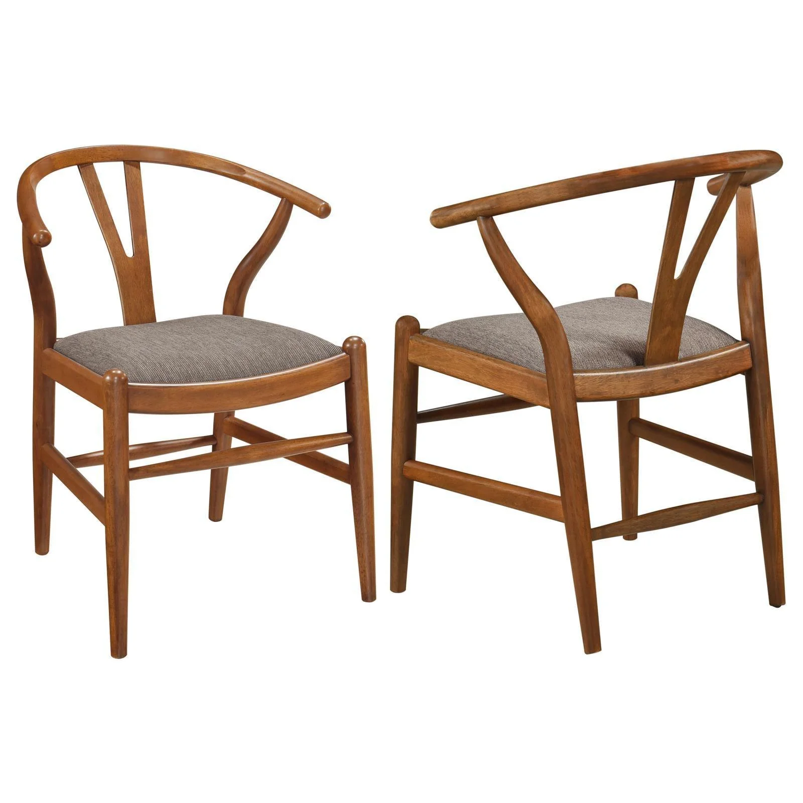 Dinah Danish Y shaped Back Wishbone Dining Side Chair Walnut Brown (Set of 2) - Image 1