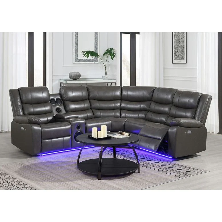 Sonic Gray Power Reclining Sectional - Image 1