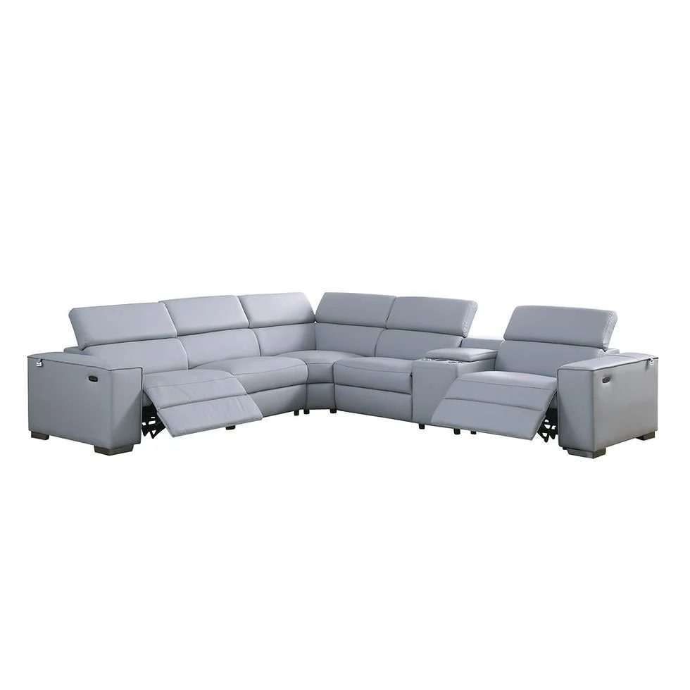Picasso Light Gray 6-Piece Power Reclining Sectional - Image 2