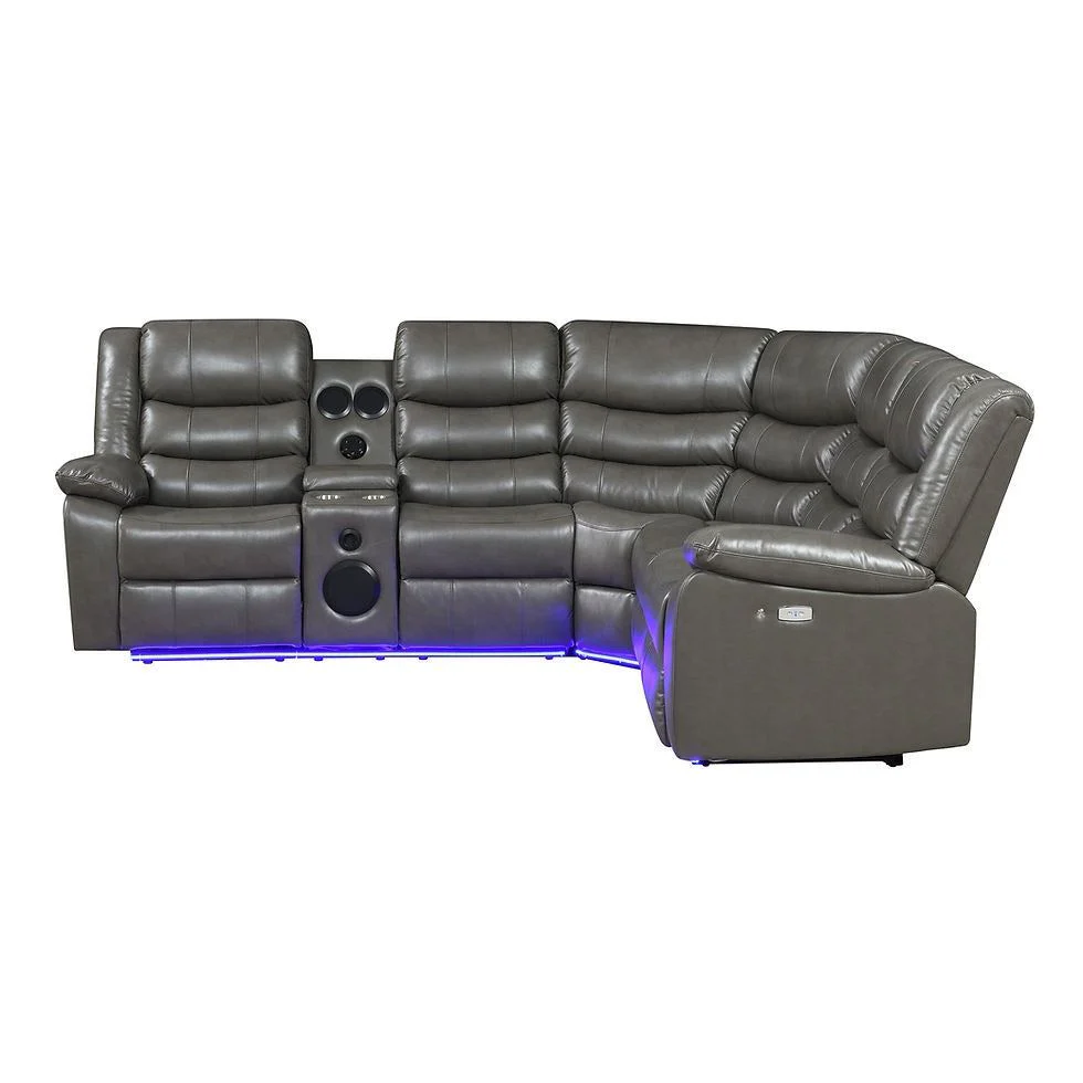 Sonic Gray Power Reclining Sectional - Image 2
