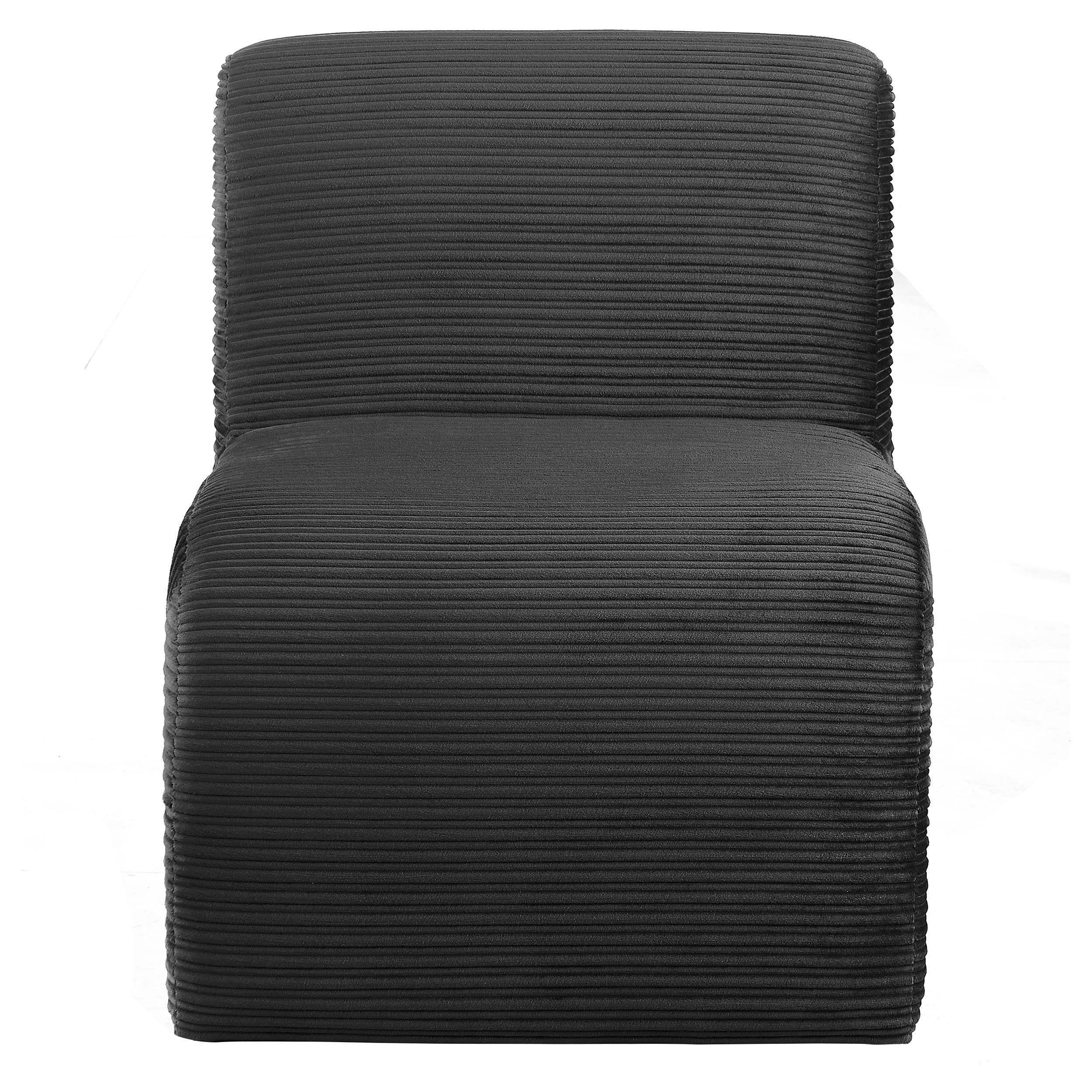 Drayton Upholstered Curved Armless Accent Chair Black - Image 3