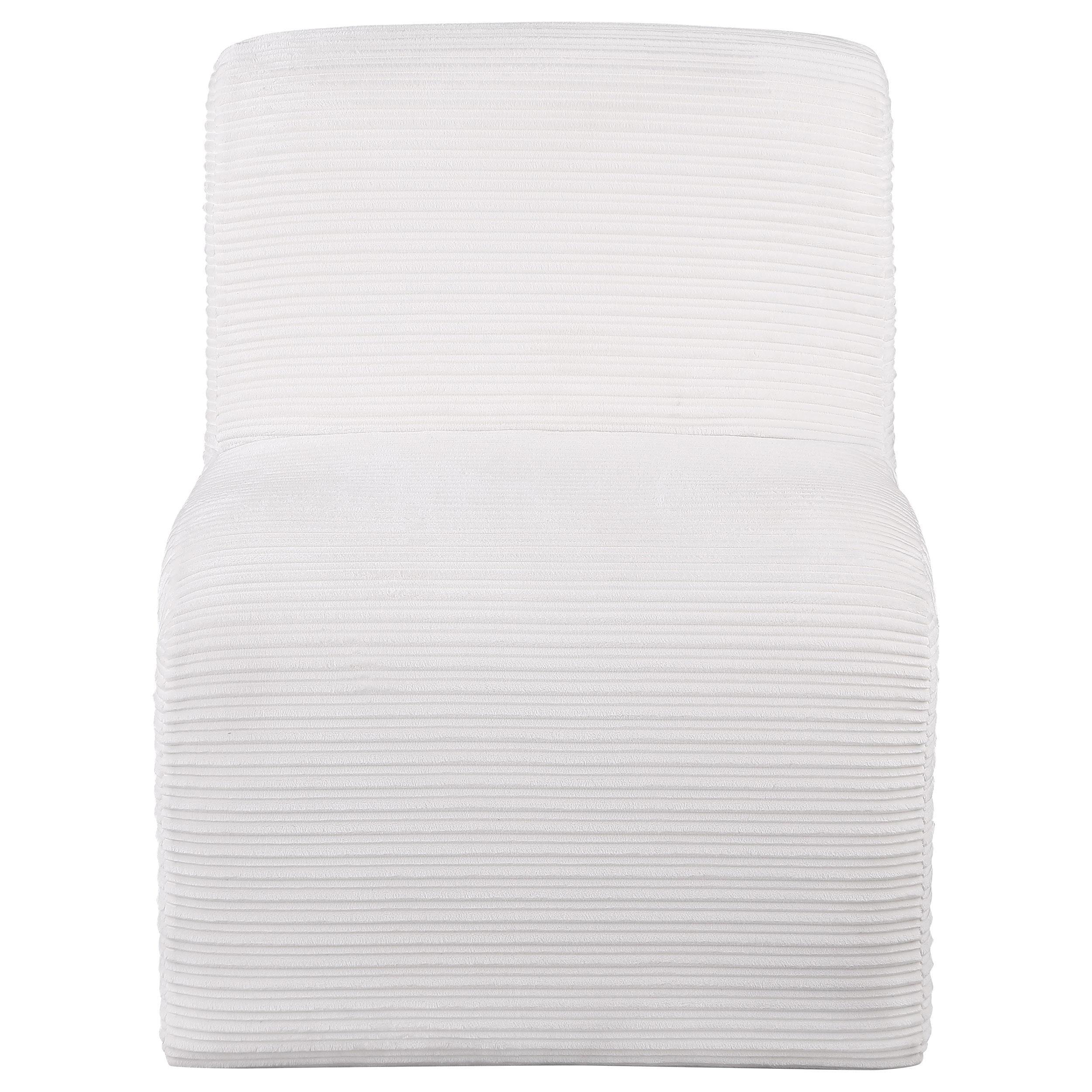 Drayton Upholstered Curved Armless Accent Chair Ivory - Image 3