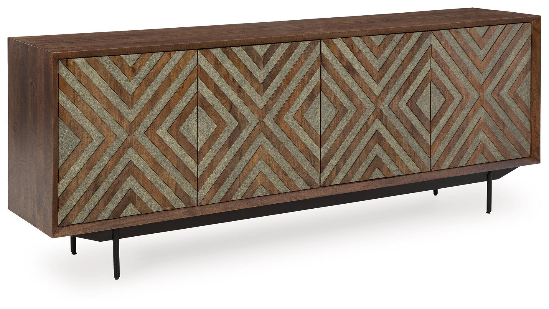 Dreggan Brown Gold Finish Accent Cabinet - Image 2