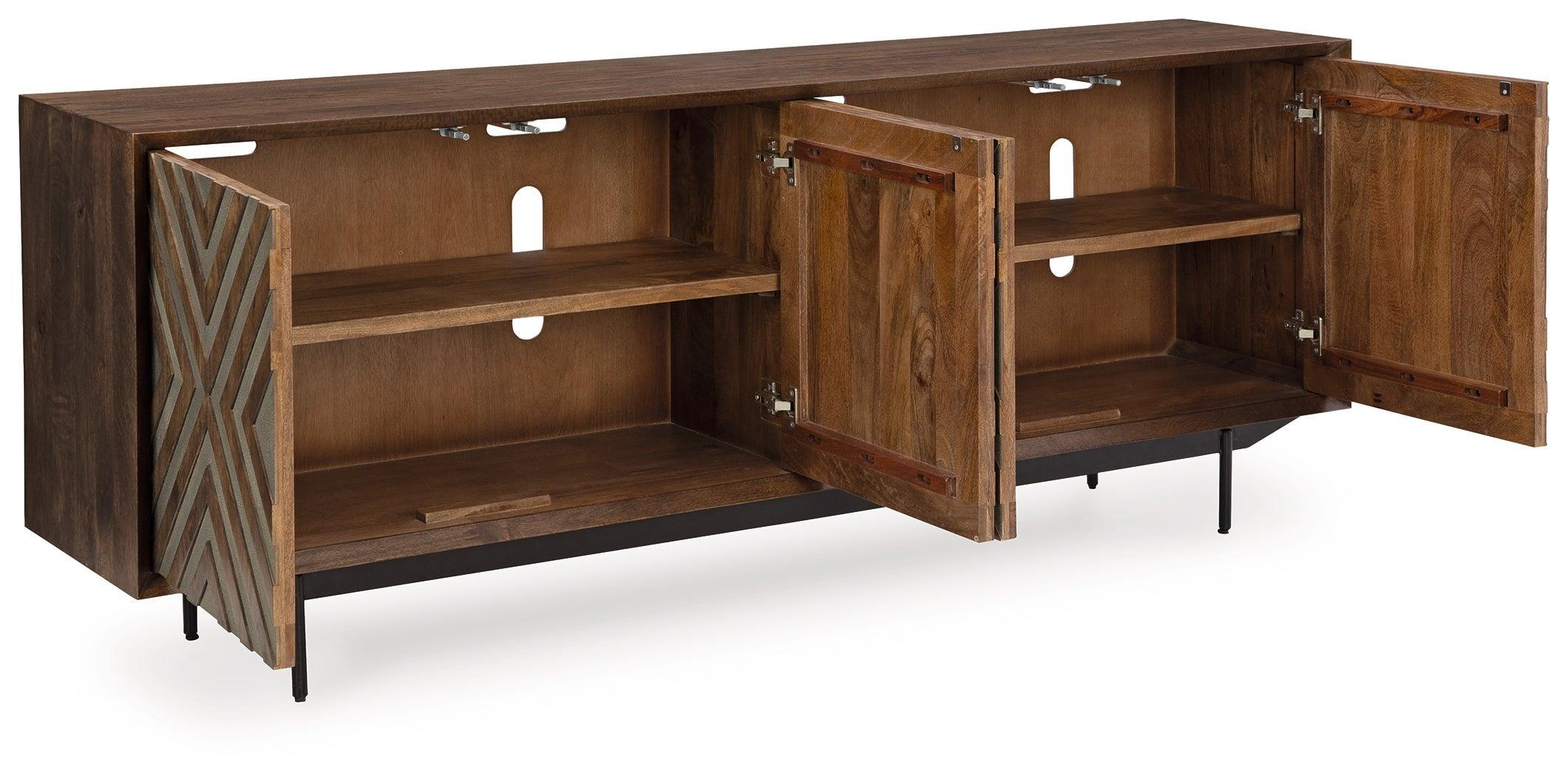 Dreggan Brown Gold Finish Accent Cabinet - Image 3