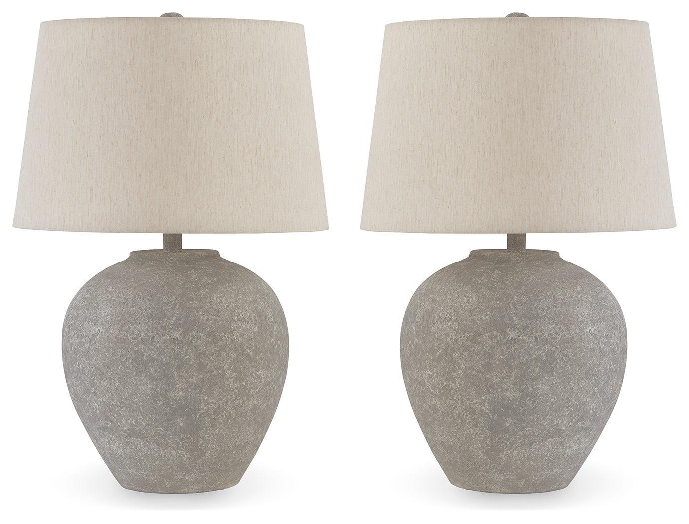 Dreward Distressed Gray 2-Piece Table Lamp Set - Image 2