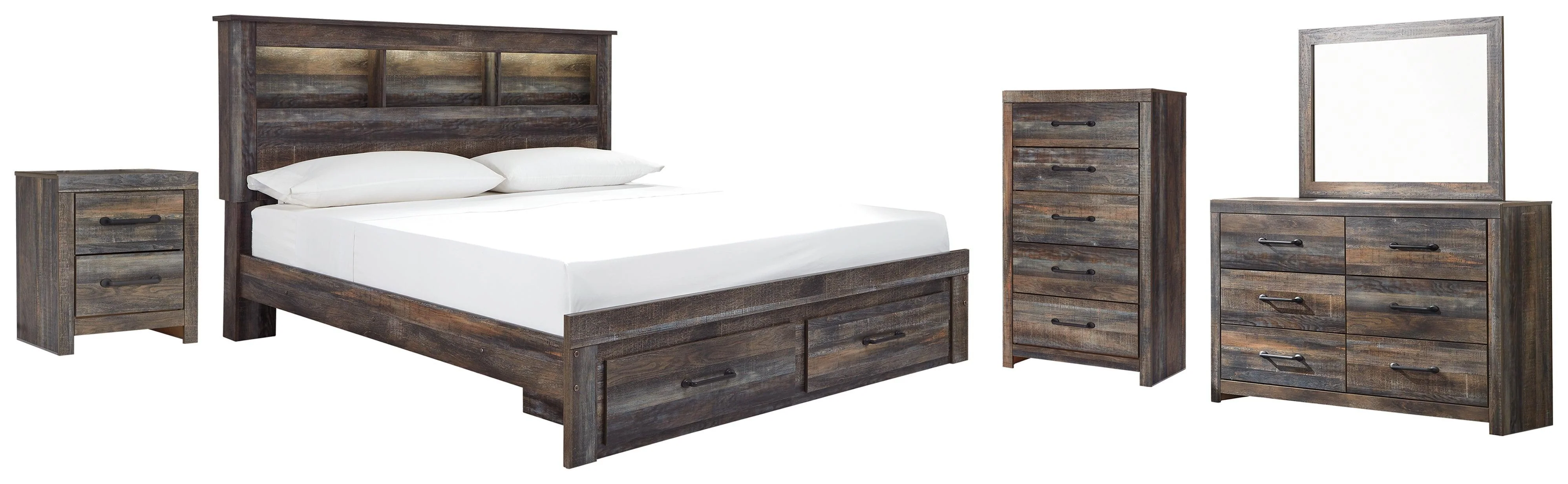 Drystan Multi Bookcase 2 Storage Bedroom Set - Image 2