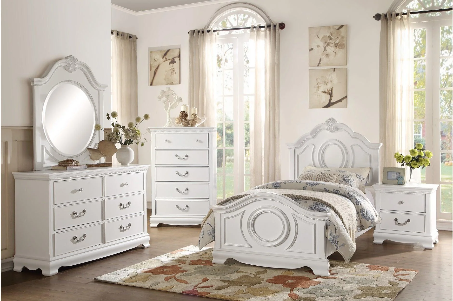 Lucida White Panel Bedroom Set