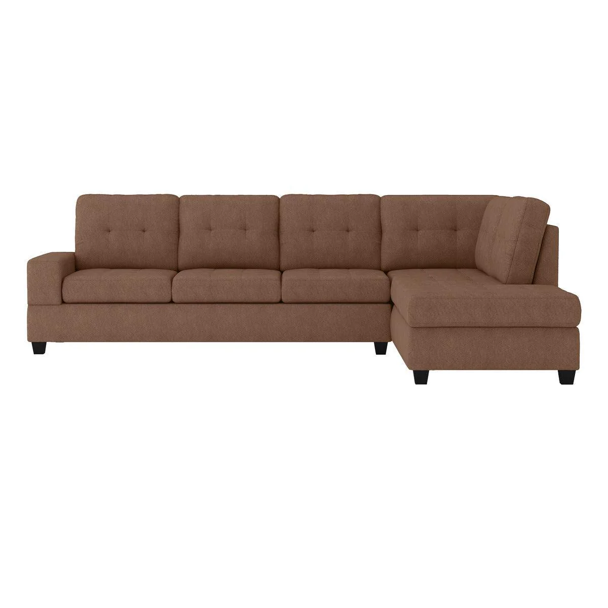 Chocolate Fabric Tufted Sectional - Image 1