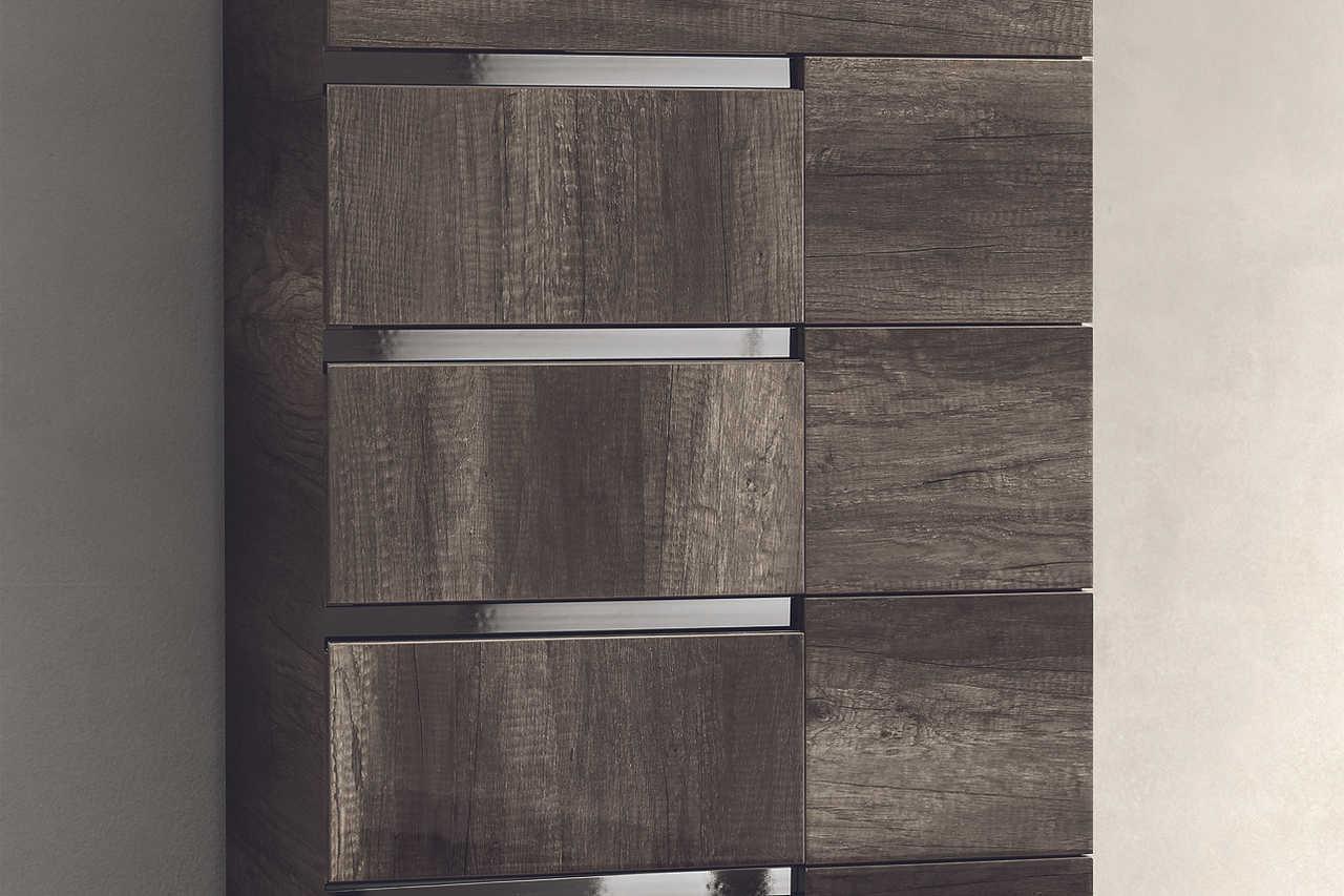 Medea II Vintage Oak Upholstered Italian Chest - Image 1