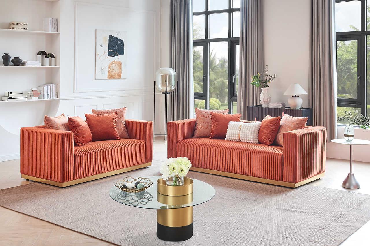 Alisha Rust 2-Piece Living Room Set - Image 1