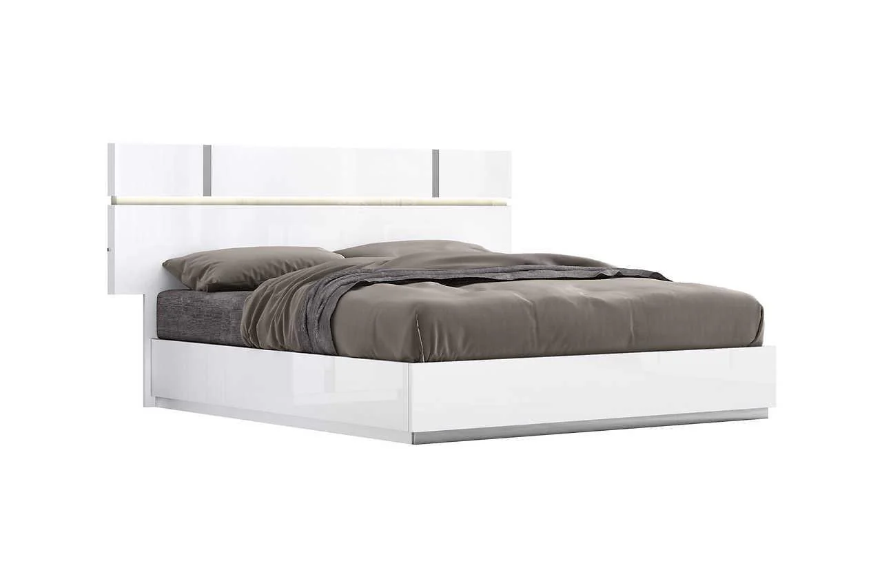 Chloe White LED Panel King Bed - Image 3