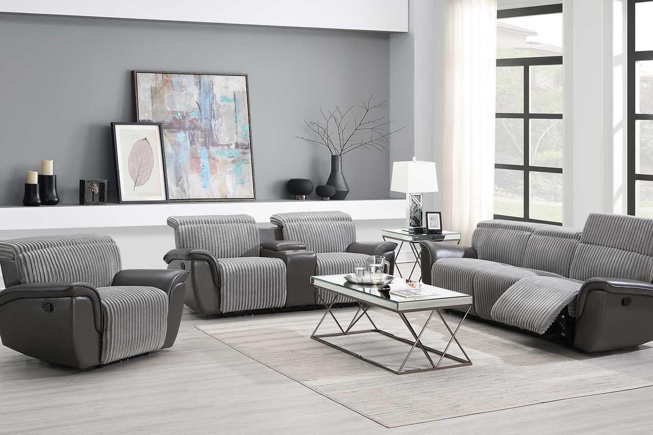 Twist Grey 3-Piece Reclining Set - Image 3