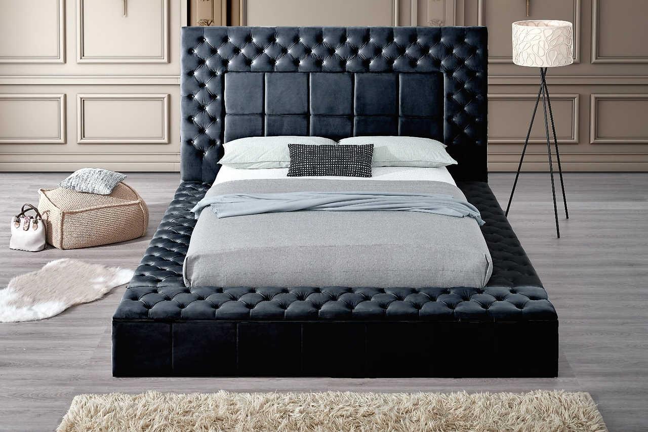 Emerald Black Upholstered Tufted Power Storage King Bed - Image 3