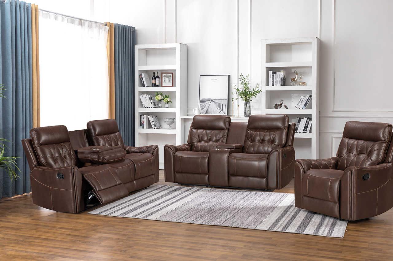 Rita Brown 3-Piece Reclining Set - Image 1