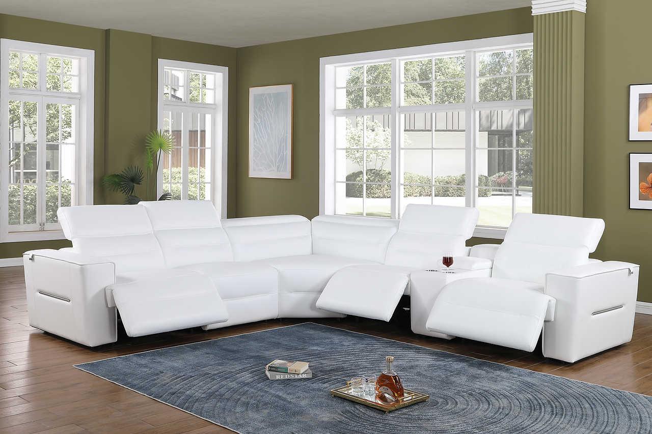 Nexus White Power Reclining Sectional