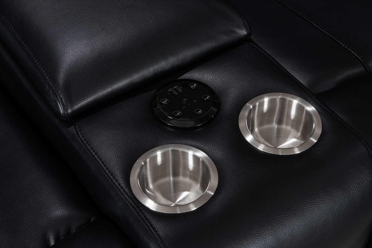 Turbo Black Power Reclining Sectional - Image 3