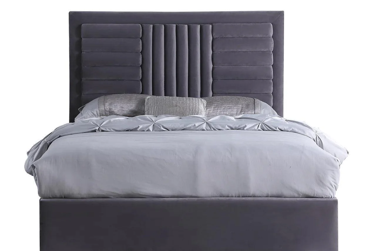 Anita Gray Upholstered Platform King Bed - Image 2