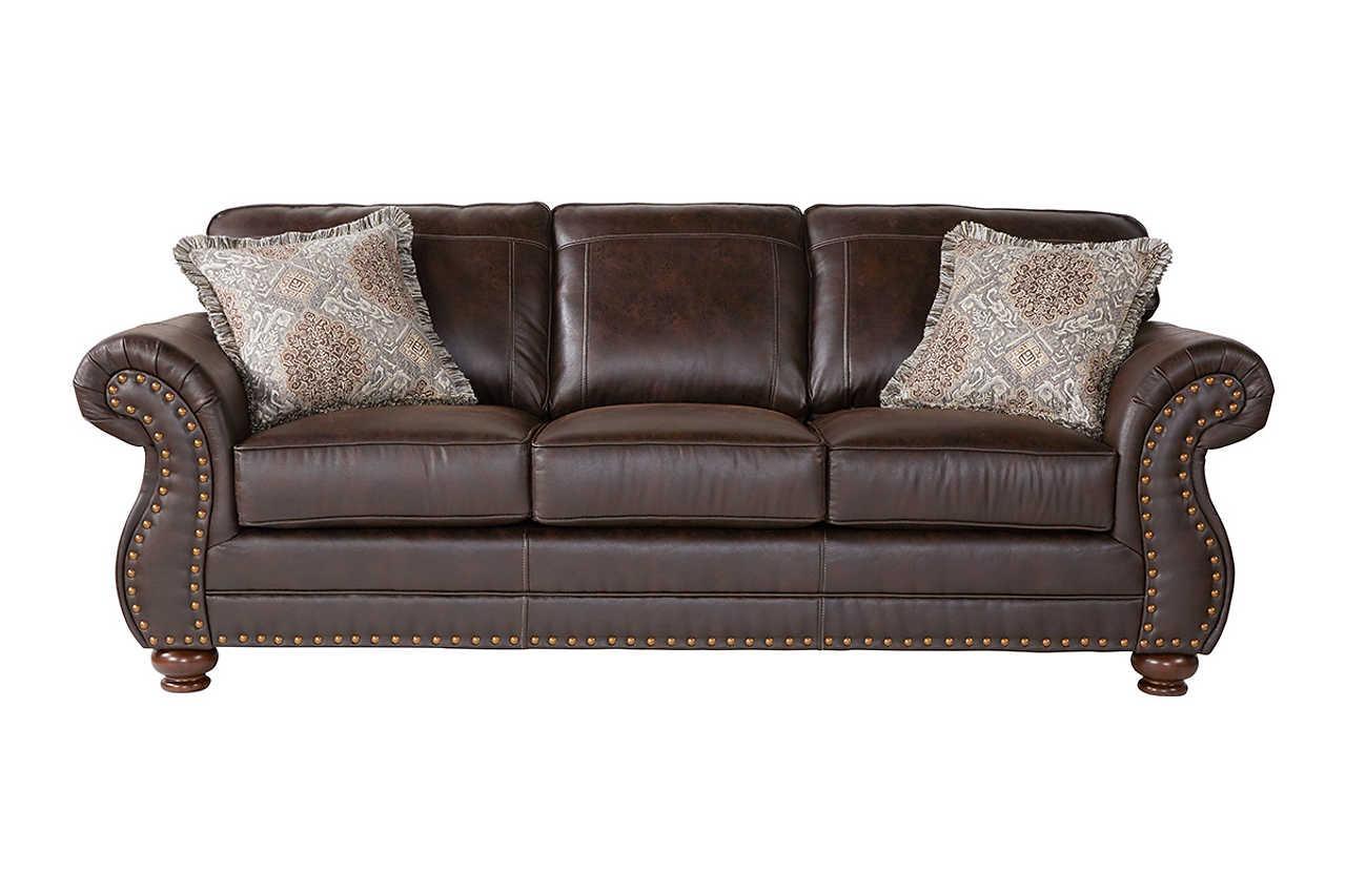 Ridgeline Brownie Polished Fabric Upholstered Sofa - Image 1