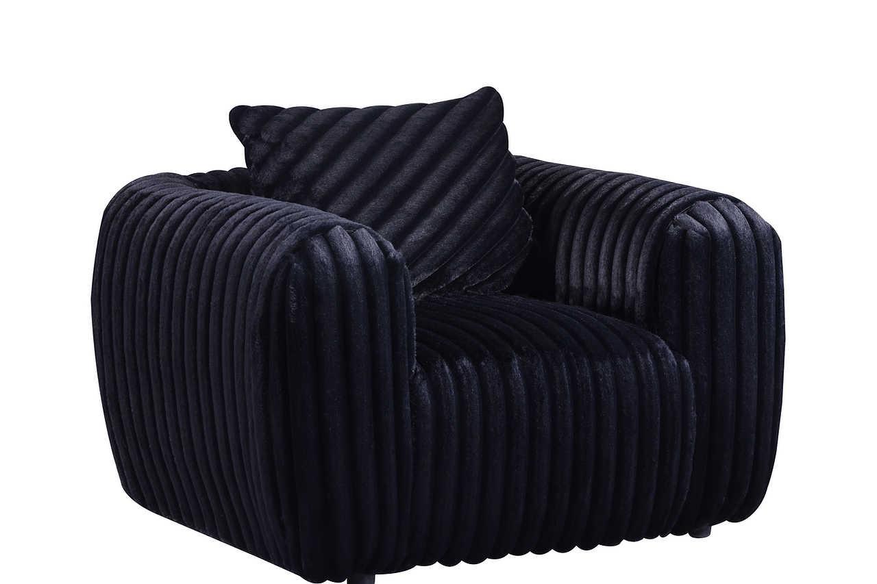Eli Black Fabric Chair - Image 1
