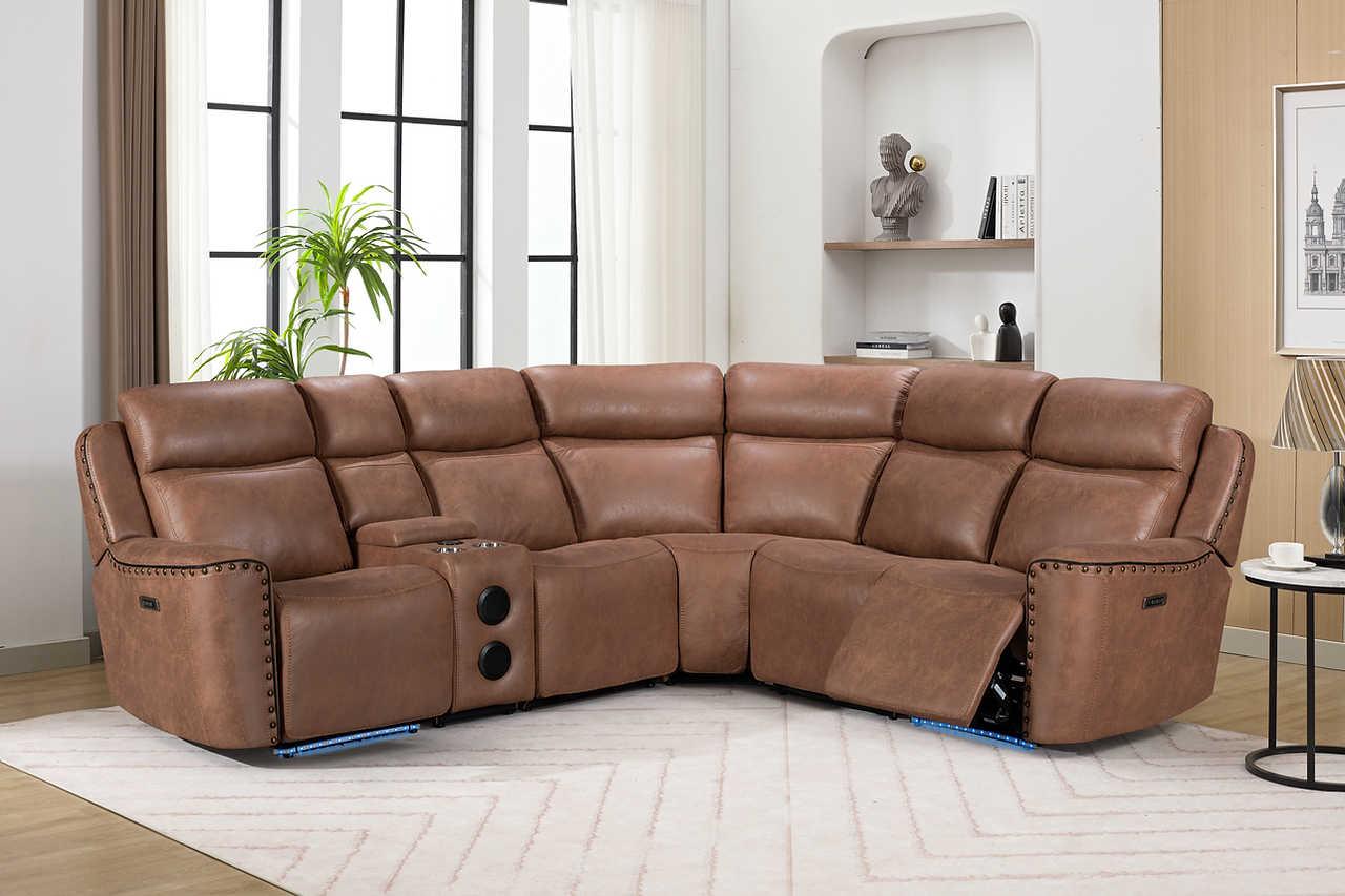 Romi Brown Power Reclining Sectional - Image 1