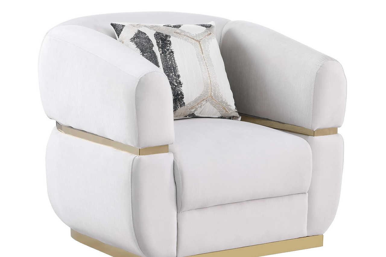 Carmela Cream Velvet Living Room Set - Image 3