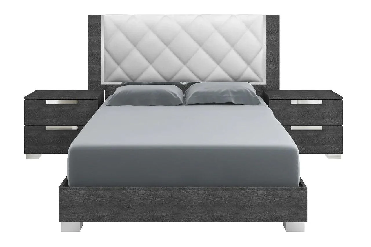 Sarah Rhombus Gray Upholstered Panel Bedroom Set - Image 2